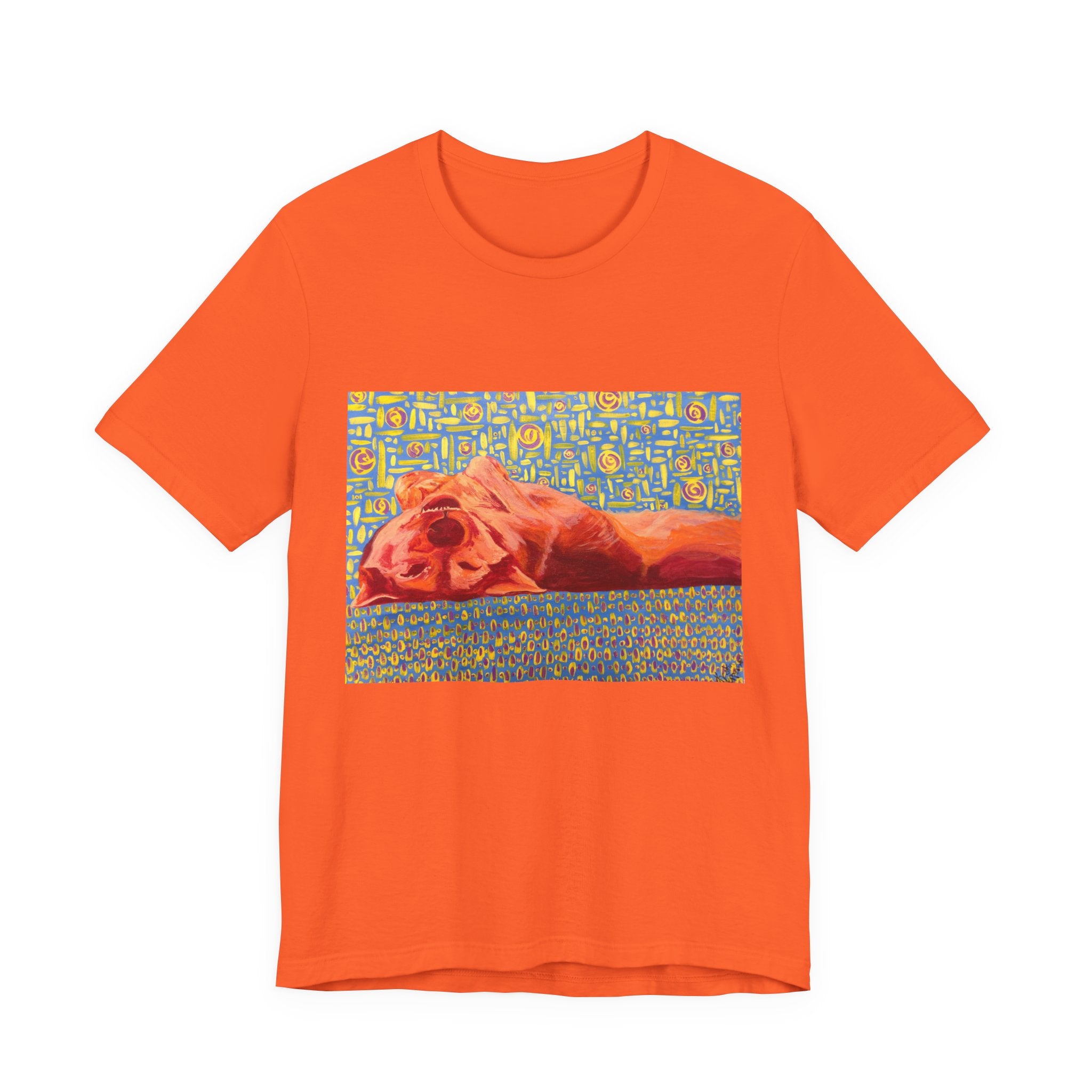 Dog on Back - Sleeping Dog Art Tee — Colorful Pop Art T-Shirt