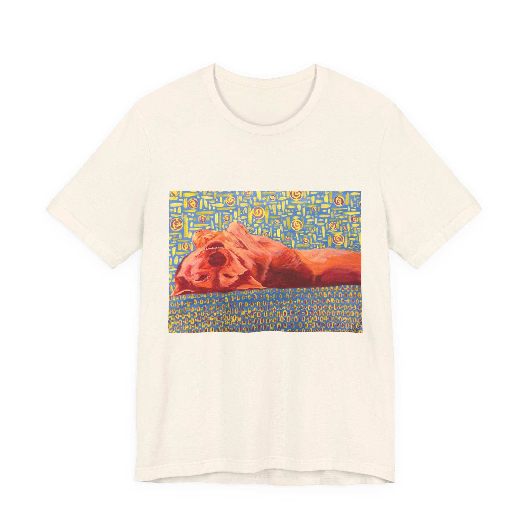 Dog on Back - Sleeping Dog Art Tee — Colorful Pop Art T-Shirt